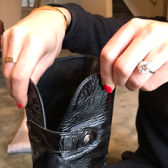 ALDO Black pointed toe OTK boots - Picture 6 of 8